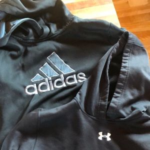 Two black hooded sweatshirts size youth large
